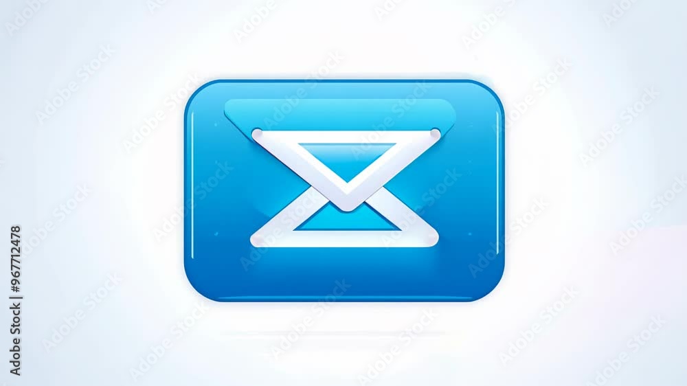 Blue envelope icon with a digital mail symbol, representing communication and messaging. Blue envelope icon with a digital mail symbol, representing communication and messaging.