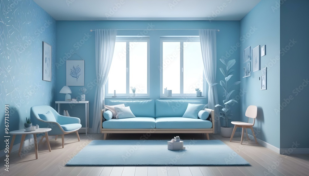 Photo interior modern design room 3d illustration;