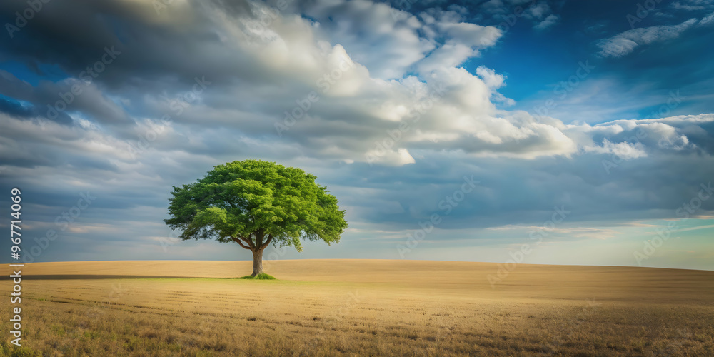 A solitary tree standing alone in a vast field, lonely, tree, nature, isolated, landscape, serene, solitude, single A solitary tree standing alone in a vast field, lonely, tree, nature, isolated, landscape, serene, solitude, single