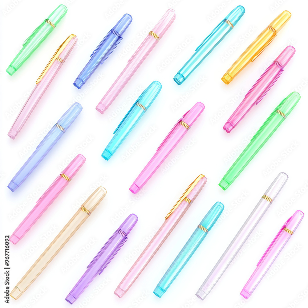 Colorful gel pens in various shades are arranged in vibrant pattern, showcasing their playful design and inviting creativity. Perfect for art and writing enthusiasts Colorful gel pens in various shades are arranged in vibrant pattern, showcasing their playful design and inviting creativity. Perfect for art and writing enthusiasts