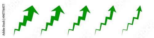 zigzag arrow icon. zig-zag arrows up sign. symbol graph illustration for growth succes finance on business or market 