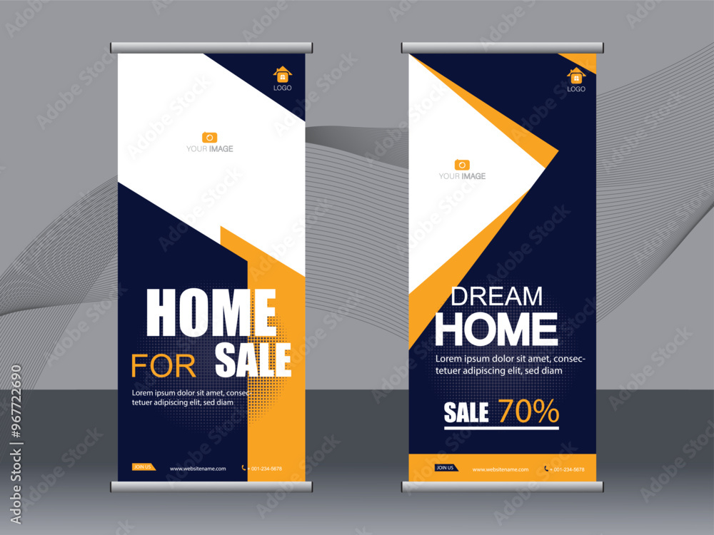 Obraz premium Business banner roll up set, standee banner template. modern banner.