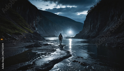 Lagoon Mysteries in Cloudy Summer: The Expeditioner's Passage Surrounded in Landslide