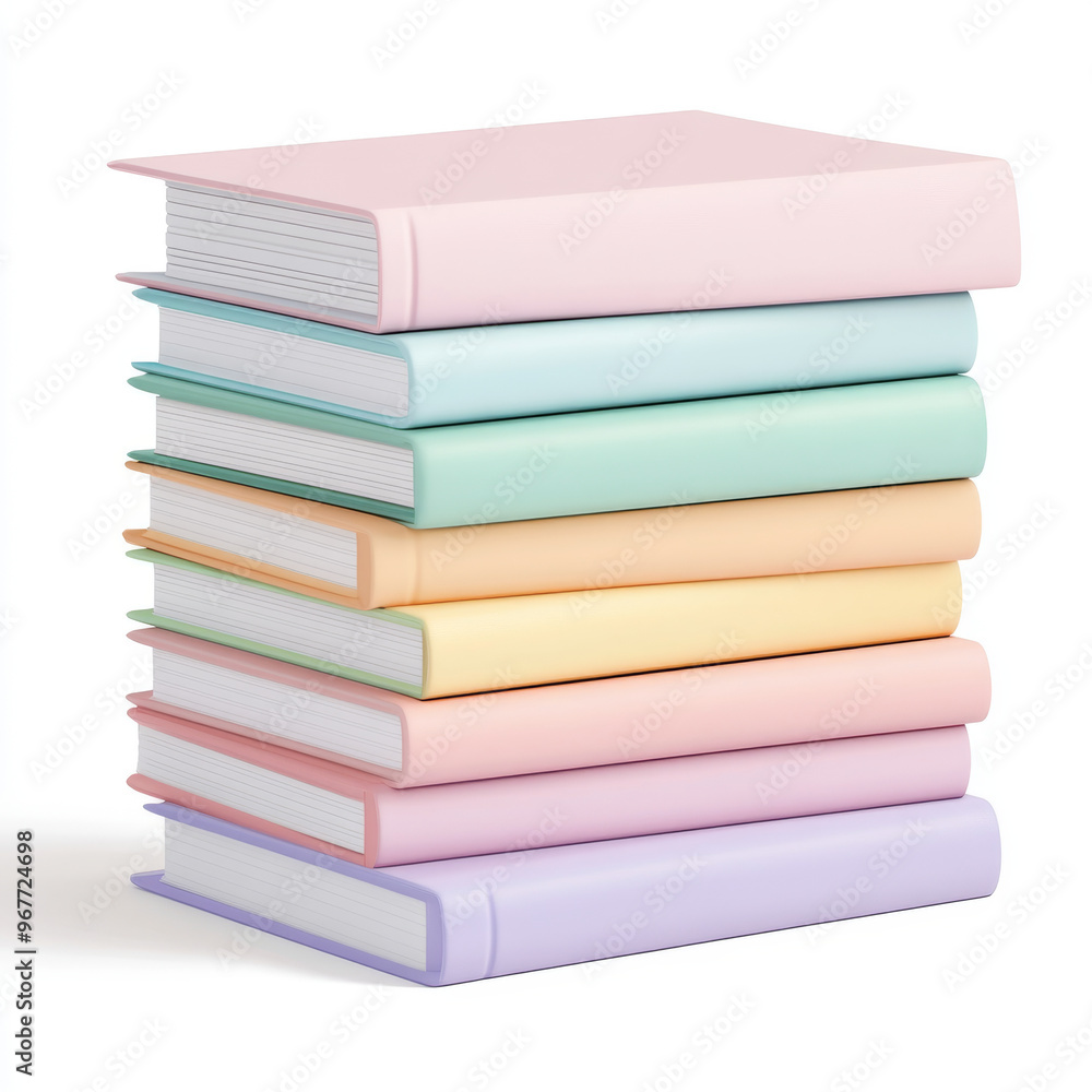 A colorful stack of notebooks in pastel shades, perfect for organizing thoughts and ideas. These notebooks add cheerful touch to any study or workspace A colorful stack of notebooks in pastel shades, perfect for organizing thoughts and ideas. These notebooks add cheerful touch to any study or workspace