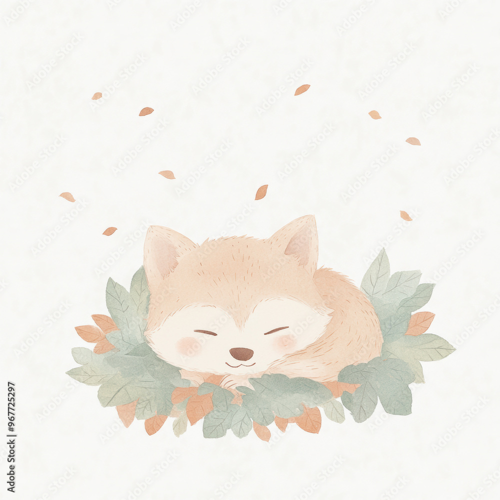 Sleeping Fox Illustration. Sleeping Fox Illustration.