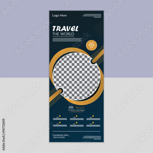 Unique travel the world rollup banner design