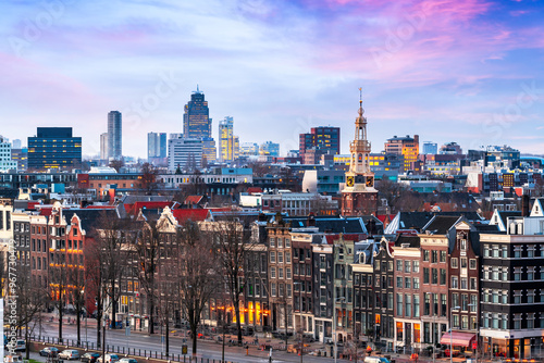 Photography Amsterdam, Netherland Rooftop Cityscape at Dusk