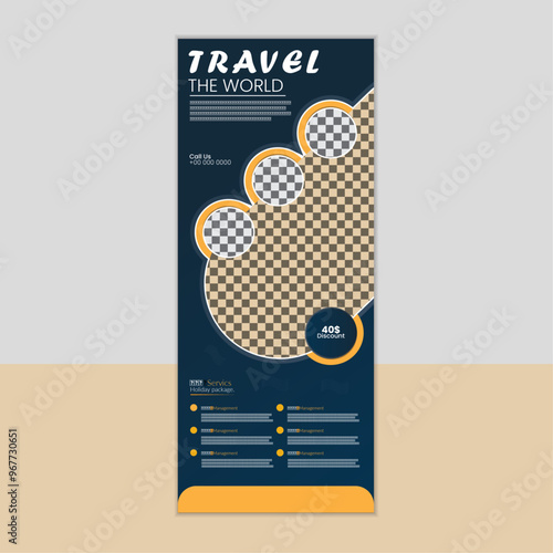 Luxury travel the world rollup banner design