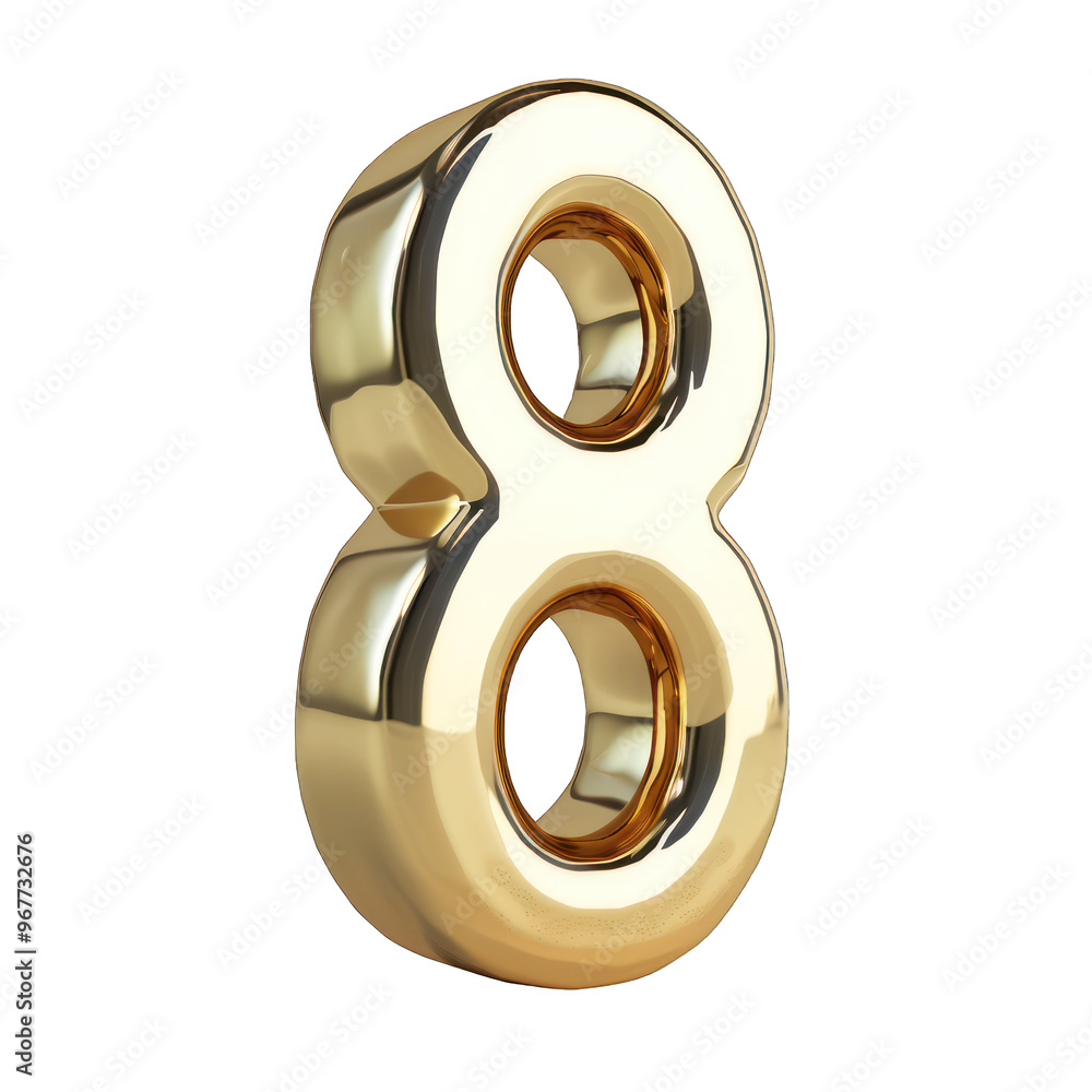 Foil helium balloon number 8 no background Foil helium balloon number 8 no background