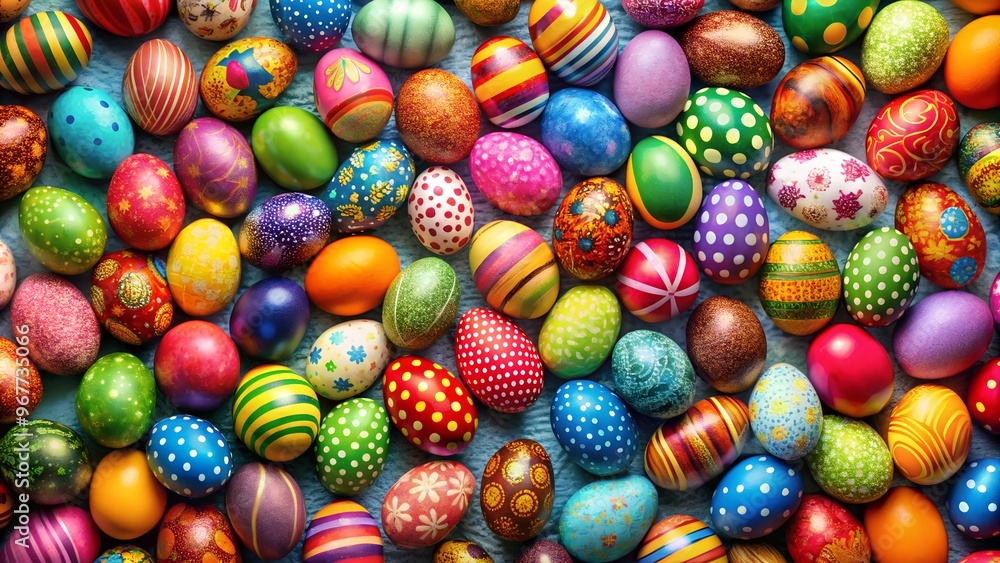 colorful background of ester eggs collection .generative AI colorful background of ester eggs collection .generative AI