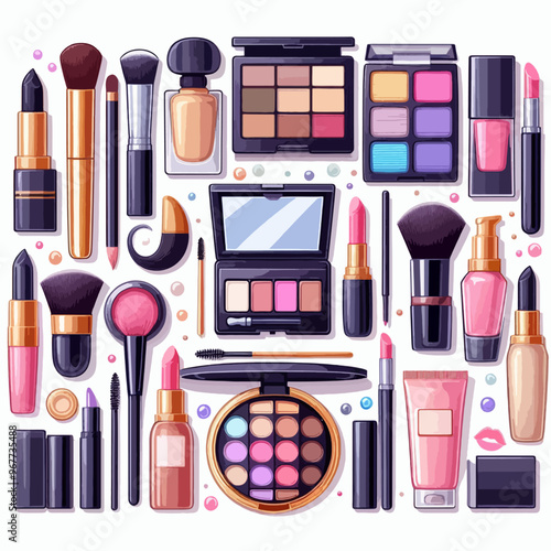 A collection of makeup and beauty products