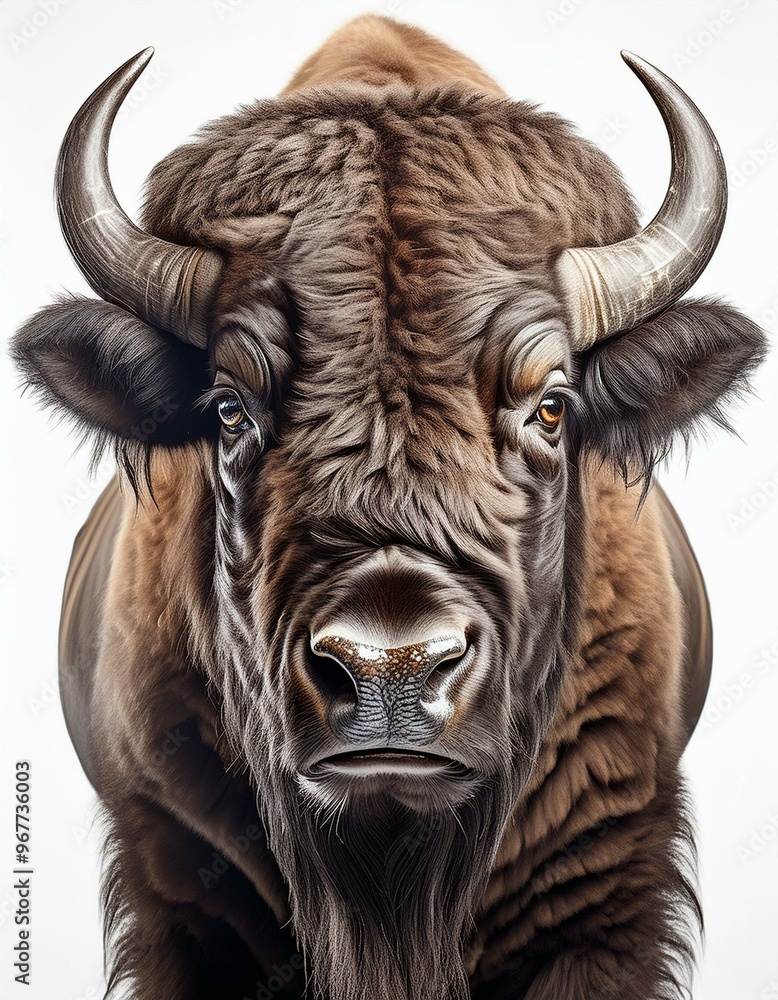Naklejka premium Bison isolated on white