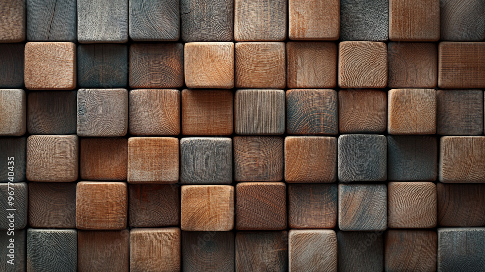 Abstract background made of wooden squares. Wooden texture for interior design Abstract background made of wooden squares. Wooden texture for interior design