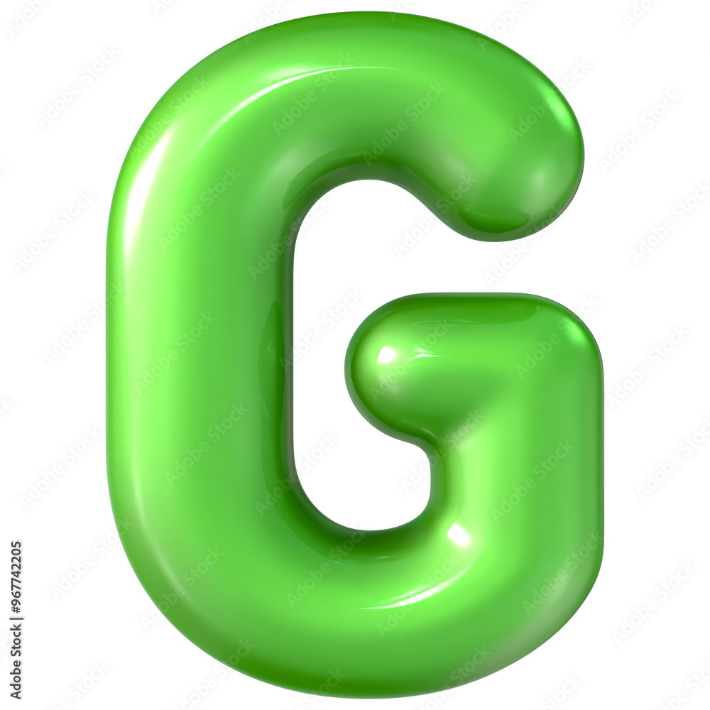 Balloon Green Font G 3d Render Balloon Green Font G 3d Render