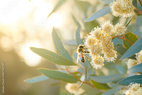 Bees Pollinating an Australian Sugar Gum Tree.