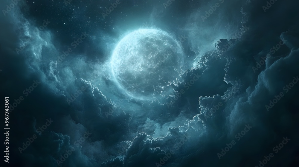 Fototapeta premium Celestial Glow in the Night Sky