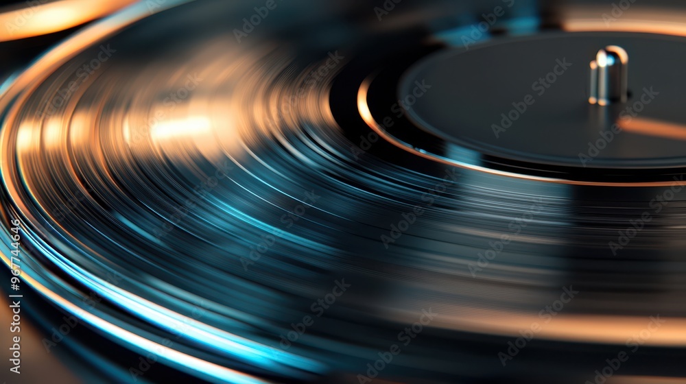 Close-up of a vinyl record spinning on a turntable with soft lighting, evoking a sense of nostalgia and vintage music.
Close-up of a vinyl record spinning on a turntable with soft lighting, evoking a sense of nostalgia and vintage music.