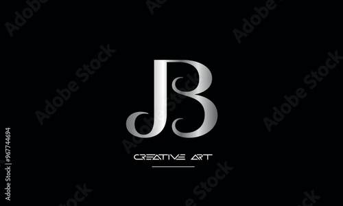 JB, BJ, J, B abstract letters logo monogram