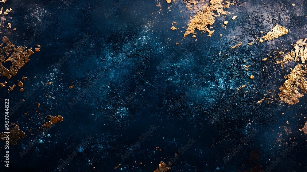 Enchanting Cosmic Splatter of Vibrant Metallic Hues in Mystical Abstract Landscape