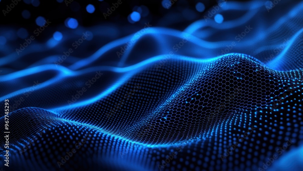 Abstract Blue Hexagon Pattern with Dots Abstract Blue Hexagon Pattern with Dots