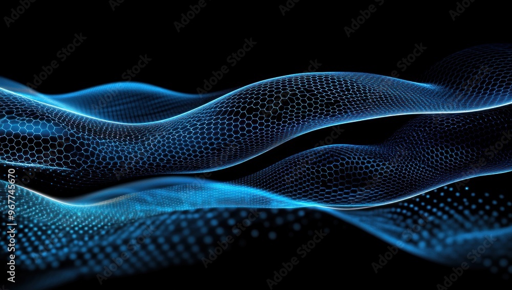 Abstract Blue Digital Waves Abstract Blue Digital Waves