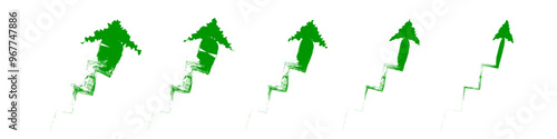  zigzag arrow icon. zig-zag arrows up sign. symbol graph illustration for growth succes finance on business or market 