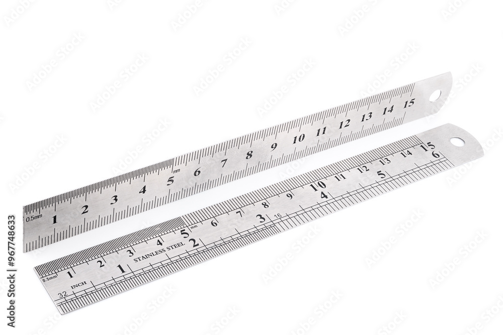 two stainless steel rulers two stainless steel rulers