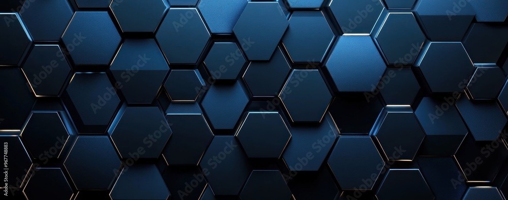 Abstract Hexagon Pattern in Deep Blue Abstract Hexagon Pattern in Deep Blue