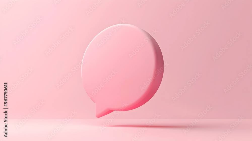 Minimalist 3D Floating Speech Bubble Mockup on Pastel Background Minimalist 3D Floating Speech Bubble Mockup on Pastel Background