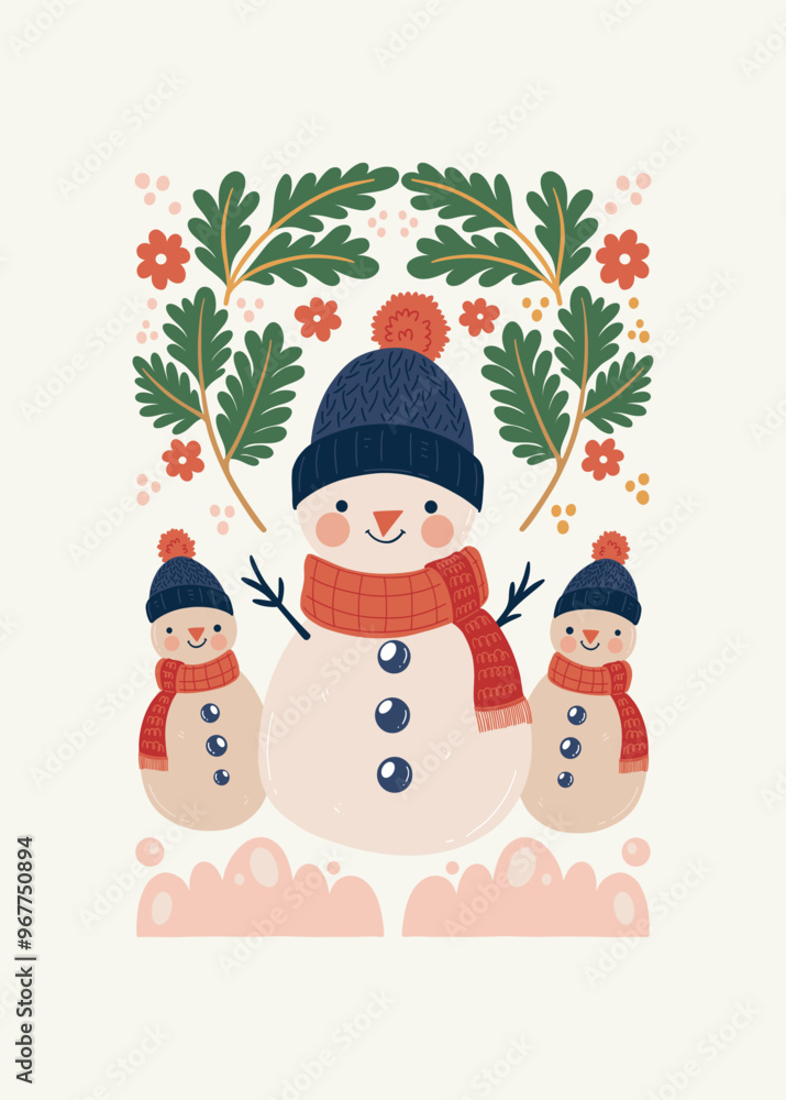 Merry Christmas and Happy New Year illustration. Modern trendy minimal style. Hand drawn design for wallpaper, wall decor, print, postcard, cover, template, banner. Merry Christmas and Happy New Year illustration. Modern trendy minimal style. Hand drawn design for wallpaper, wall decor, print, postcard, cover, template, banner.
