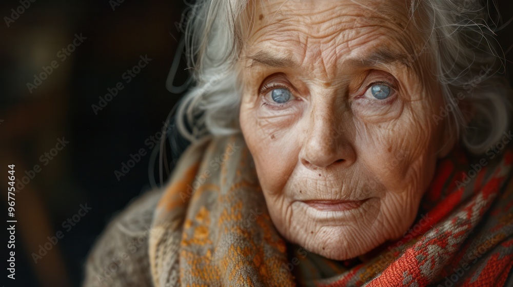 An elderly woman with a weathered yet graceful face, representing the natural beauty that comes with age An elderly woman with a weathered yet graceful face, representing the natural beauty that comes with age