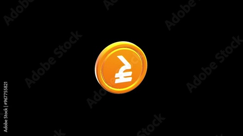 Rupee Coin Money 3D Animation with black background photo