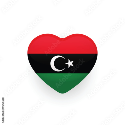 Free Download National flag of Libya shaped as heart. Libyan flag. Vector Illustration.	
 - GFXLoad