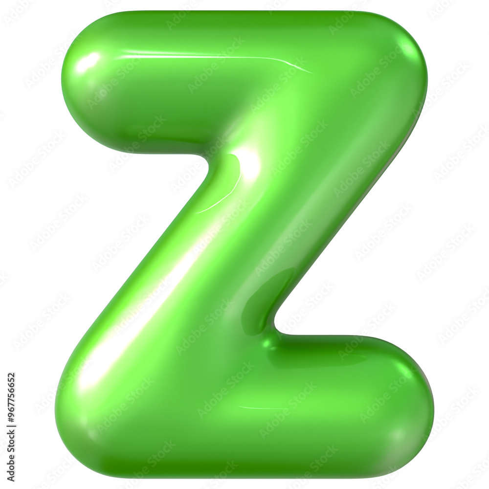 Balloon Green Font z 3d Rendering Balloon Green Font z 3d Rendering