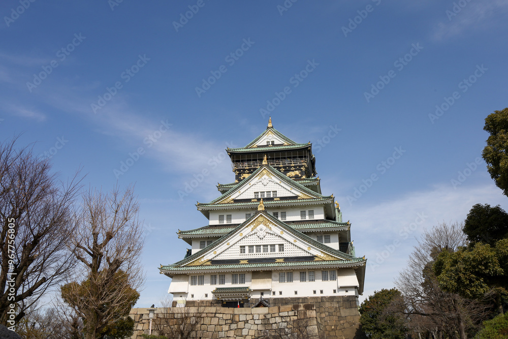 The osaka castle in the big castle and most famous in osaka japan The osaka castle in the big castle and most famous in osaka japan