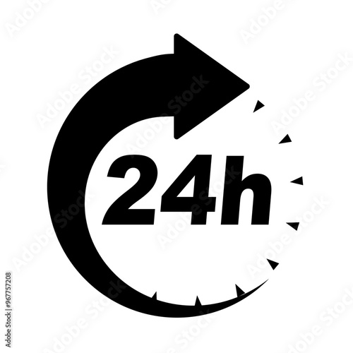 24 hours icon. Time icon