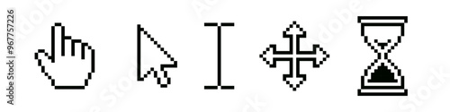 Cursor icon pixel. Computer cursor