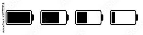 Battery icon. Battery level icon set.