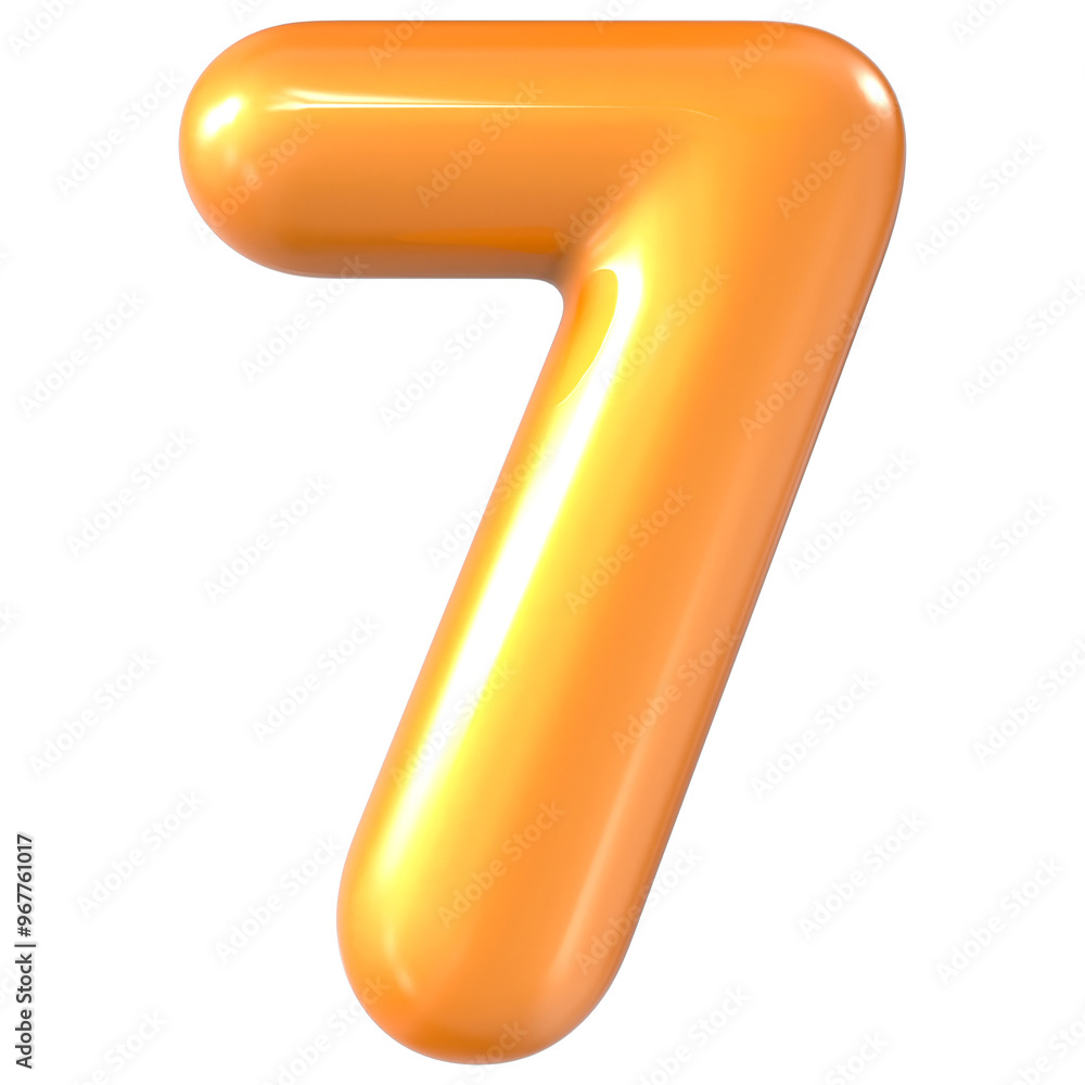 Balloon Yellow Number 7 3d Render Balloon Yellow Number 7 3d Render