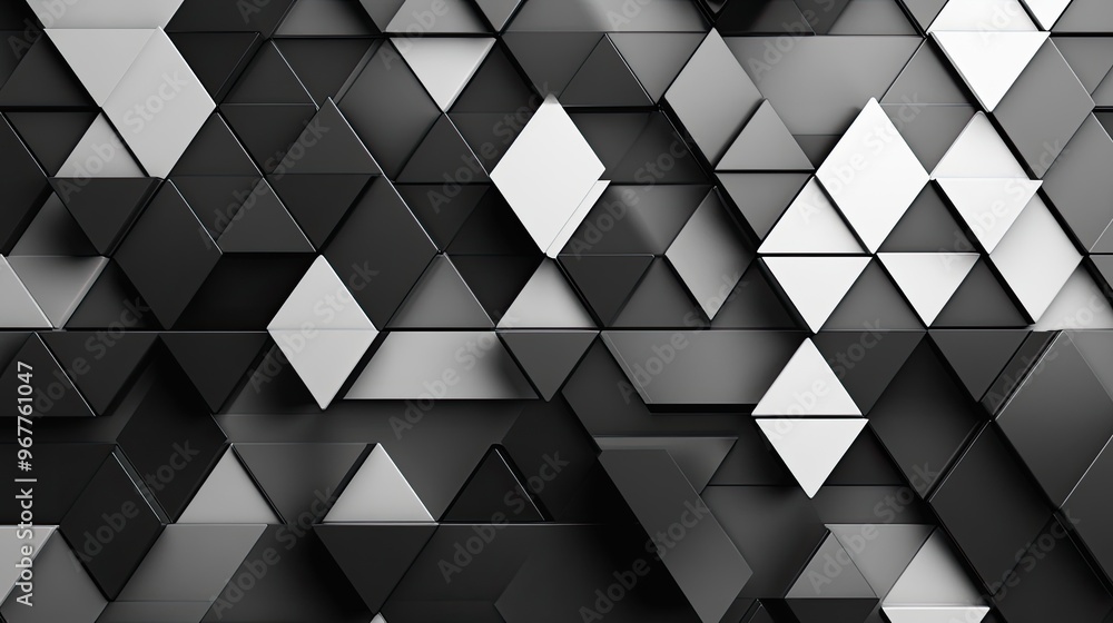 Abstract pattern of geometric shapes in black and white Abstract pattern of geometric shapes in black and white