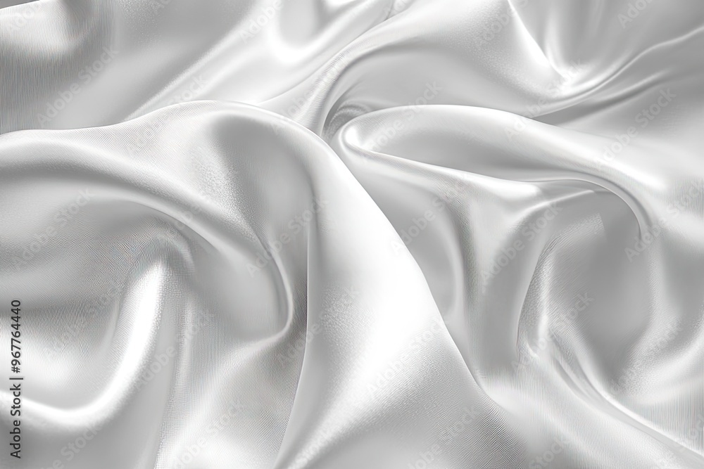 Obraz premium White satin fabric with soft folds. Ideal for showcasing elegance or luxury products.