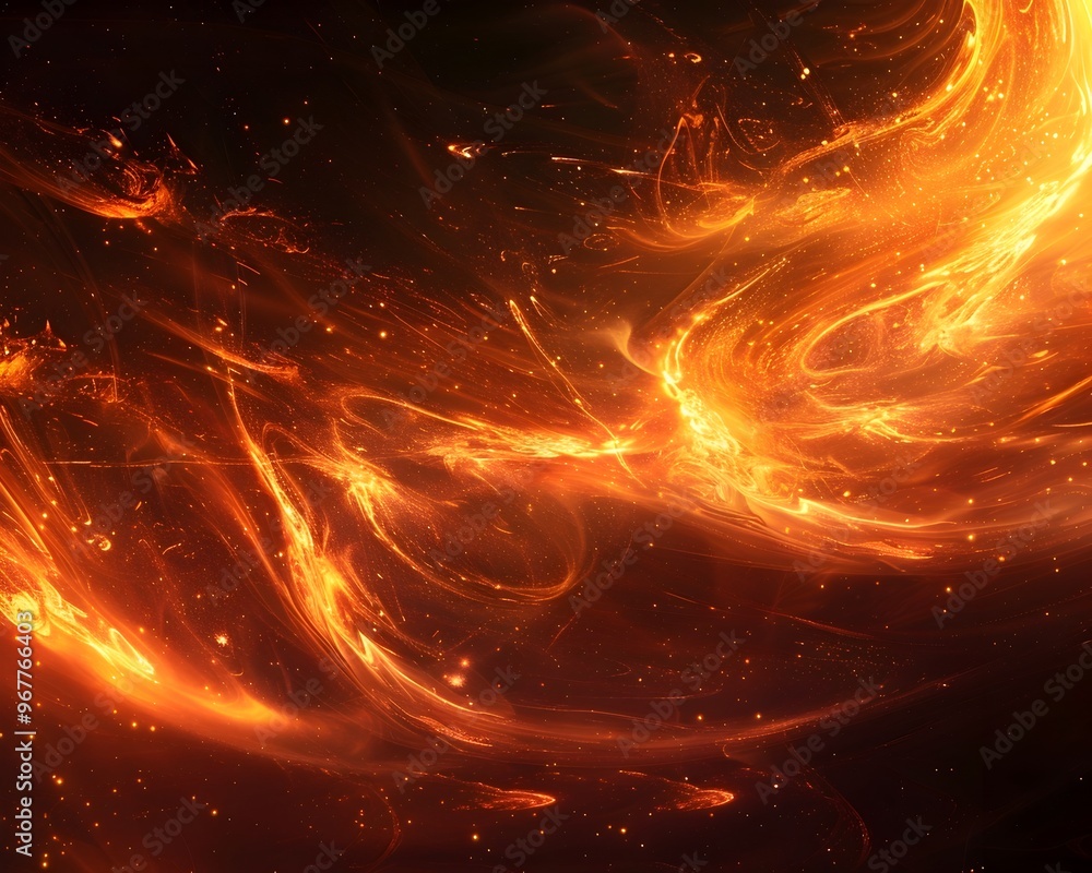 Vibrant Abstract Fire Art with Swirling Flames and Bright Embers Forming an Energetic Background Vibrant Abstract Fire Art with Swirling Flames and Bright Embers Forming an Energetic Background