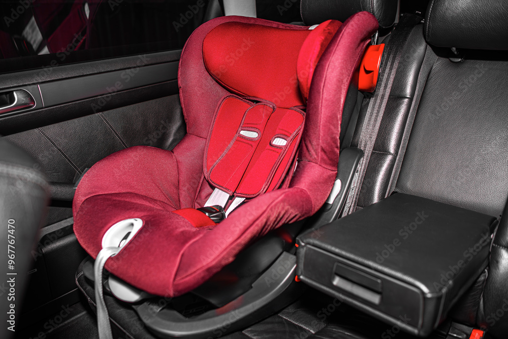 Child car seat in the car.