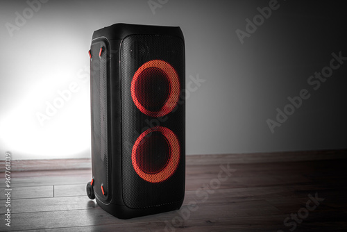 Obraz na płótnie Large wireless speaker in home interior. w salonie