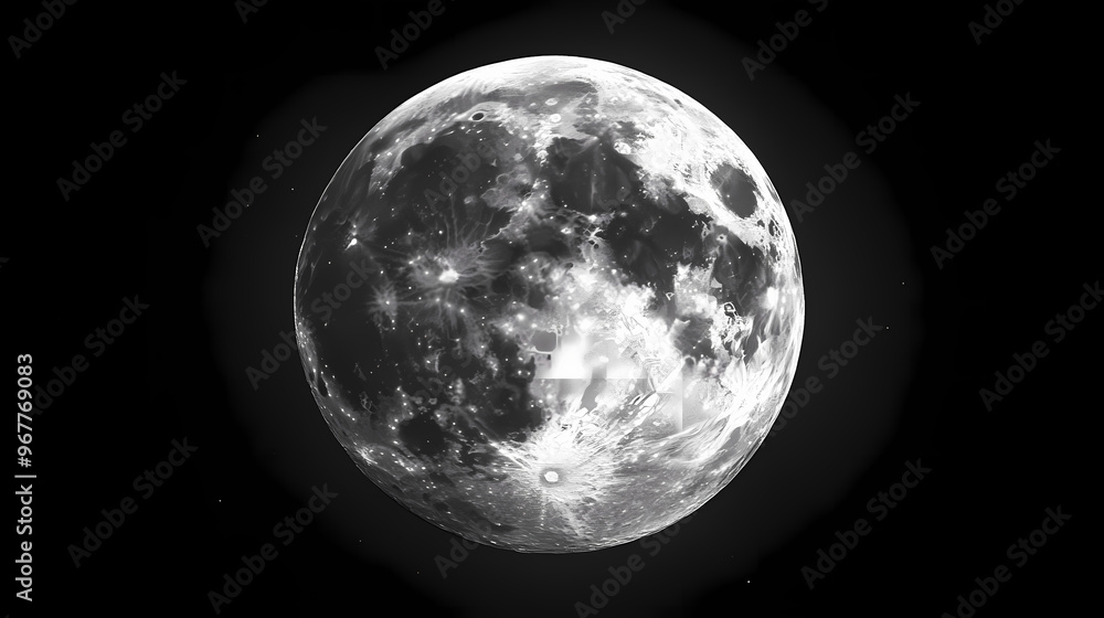 Fototapeta premium Png full moon design element. Full Moon Night. Illustration