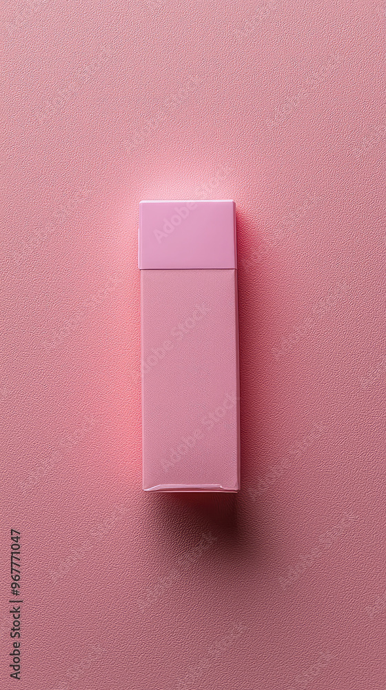 A sleek pink tampon box with applicator sits elegantly against minimalist pink background, showcasing modern design and functionality A sleek pink tampon box with applicator sits elegantly against minimalist pink background, showcasing modern design and functionality