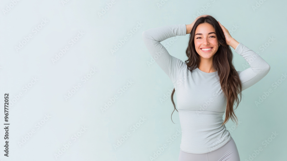 Canadian fitness athlete woman exercising workout isolated with copy space Canadian fitness athlete woman exercising workout isolated with copy space