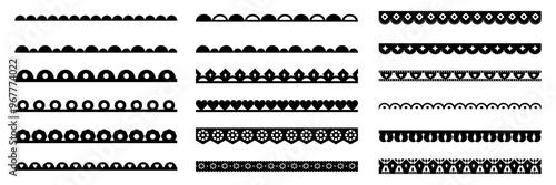 Scallop lace edge frames illustrator brush collection