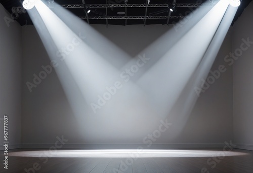 Empty stage light background with spotligh
