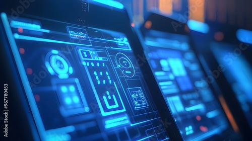 Wallpaper Mural Close-Up of a Voting Machine Interface with Digital Security Icons Torontodigital.ca